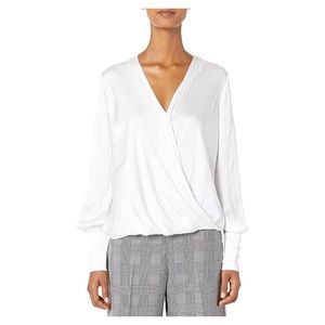 Bardot Laia Ivory Wrap Blouse Shirt size 8 or Medium